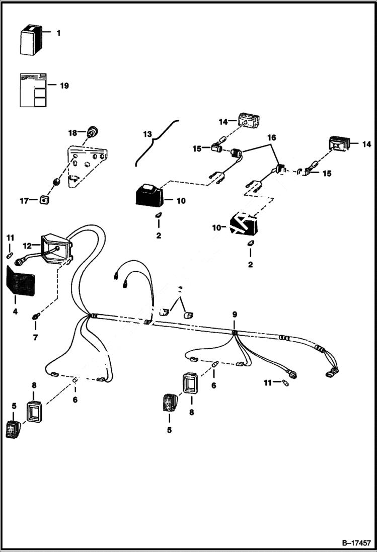Схема запчастей Bobcat 700s - LIGHT KIT (Front and Rear) ACCESSORIES & OPTIONS