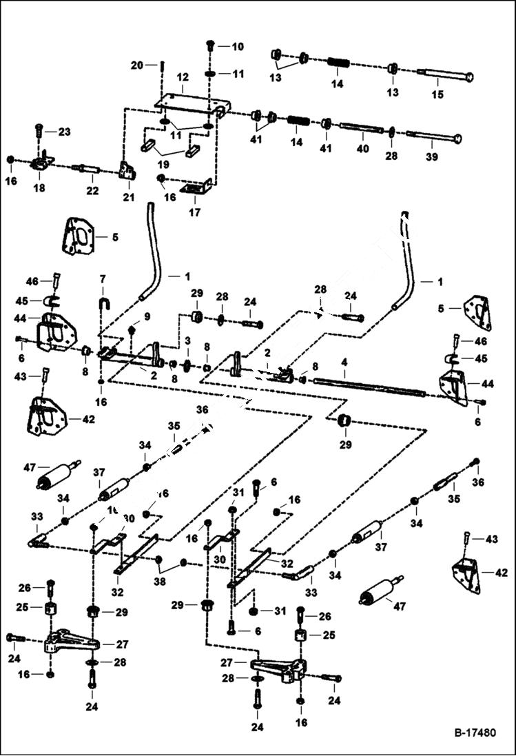 Схема запчастей Bobcat 700s - HAND CONTROLS HYDROSTATIC SYSTEM