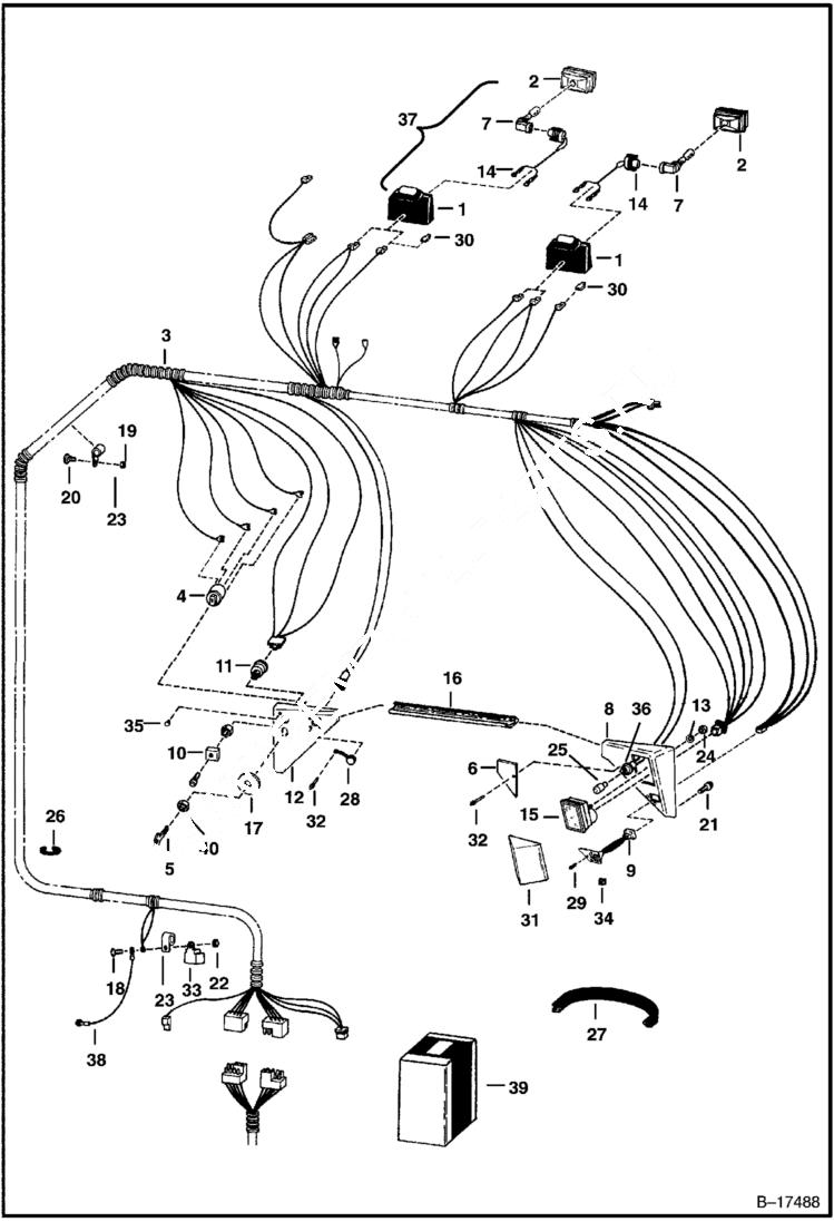 Схема запчастей Bobcat 700s - CAB ELECTRICAL CIRCUITRY (S/N 5086 11078 & Above) ELECTRICAL SYSTEM