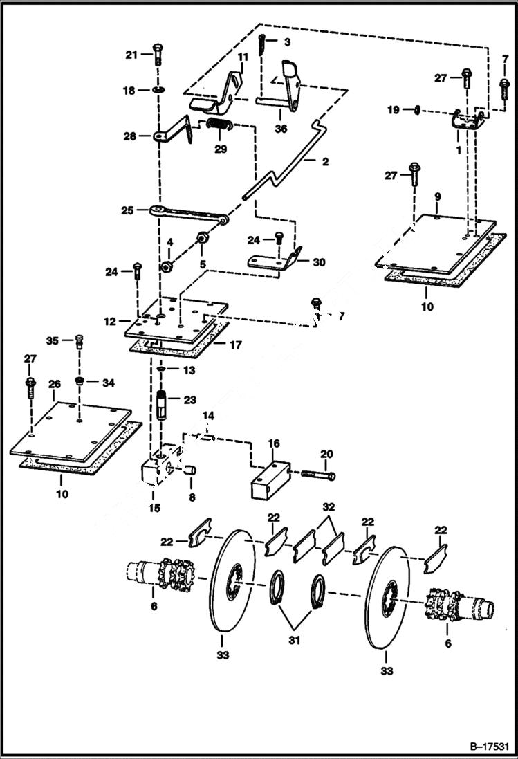 Схема запчастей Bobcat 700s - DISC BRAKE DRIVE TRAIN