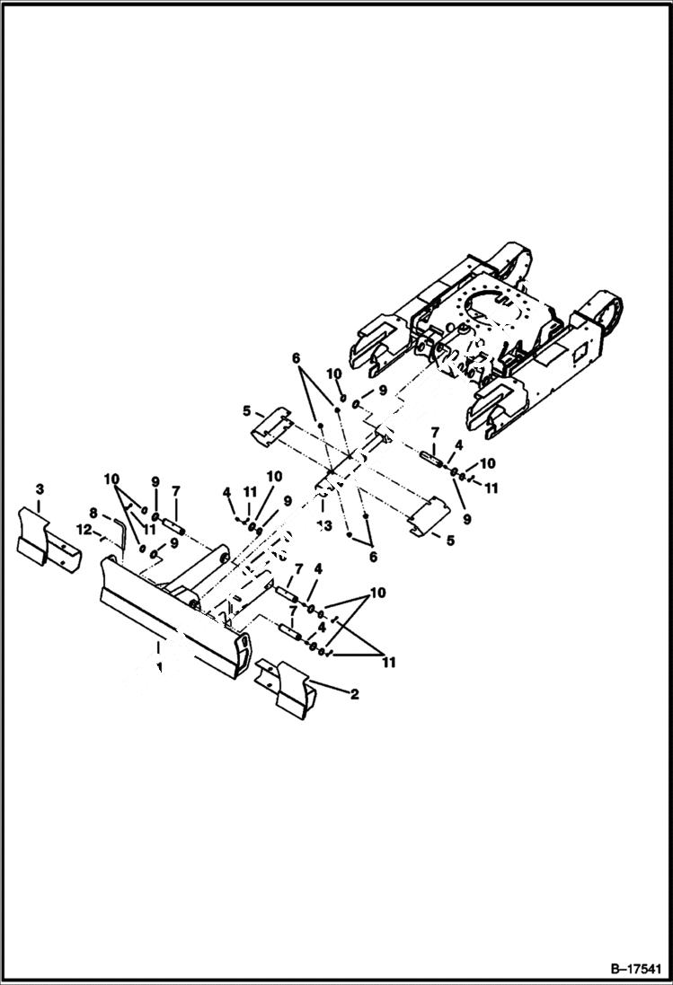 Схема запчастей Bobcat 322 - BLADE (S/N 562320001 & Above, 517811001 & Above) WORK EQUIPMENT