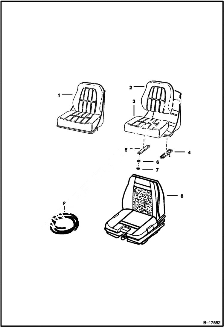 Схема запчастей Bobcat 900s - SEAT MAIN FRAME
