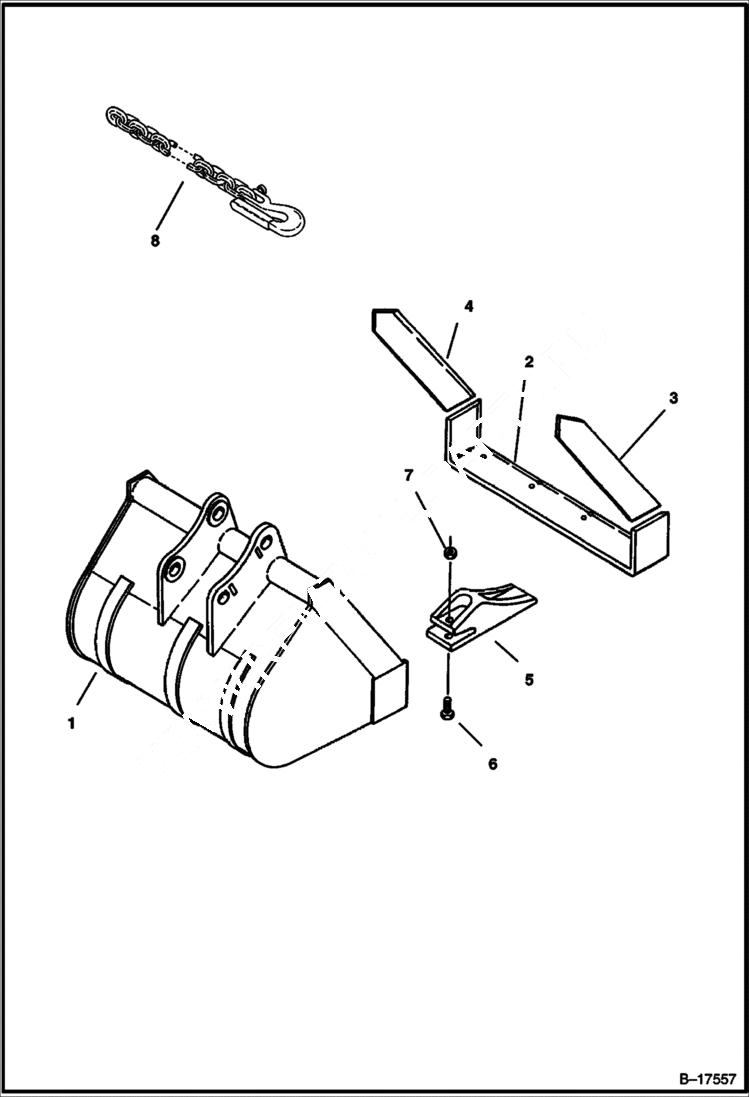 Схема запчастей Bobcat BUCKETS - BUCKET (220,320,322) Экскаваторы