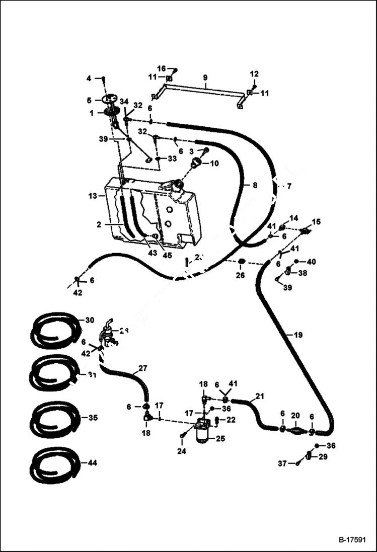 Схема запчастей Bobcat 500s - FUEL SYSTEM MAIN FRAME