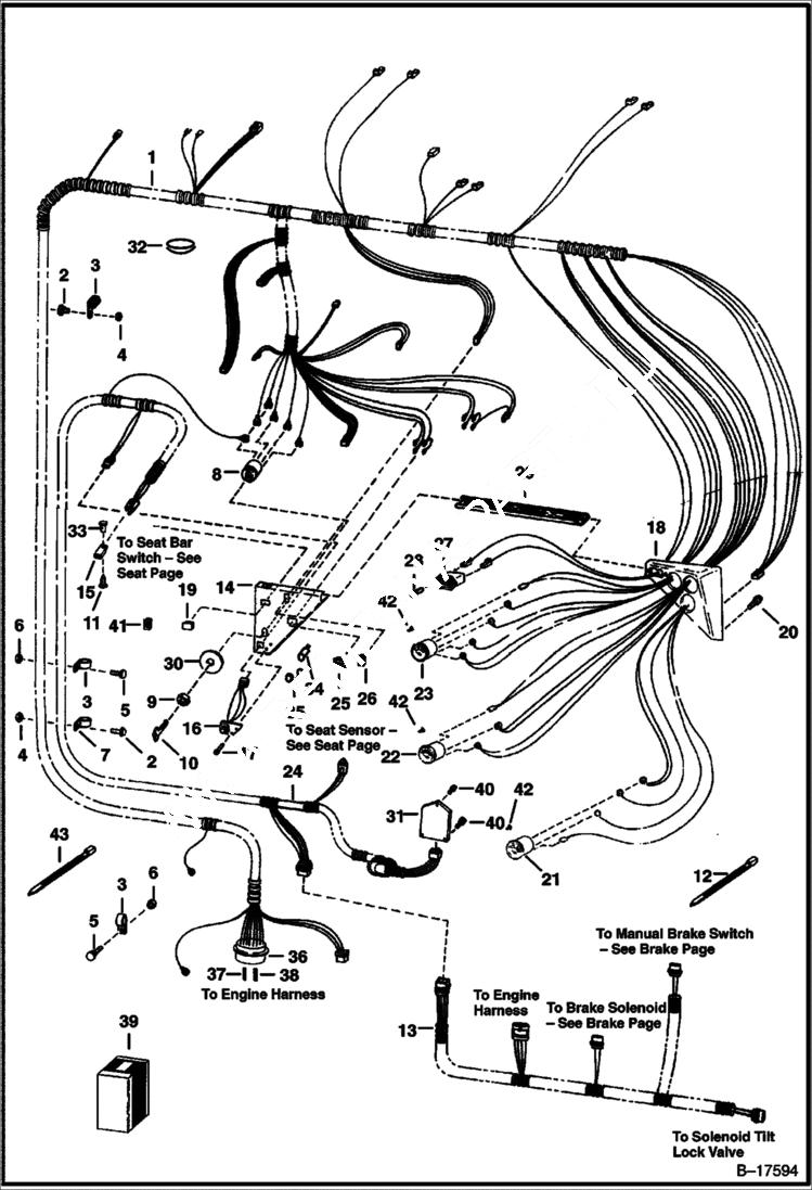 Схема запчастей Bobcat 500s - CAB ELECTRICAL CIRCUITRY ELECTRICAL SYSTEM