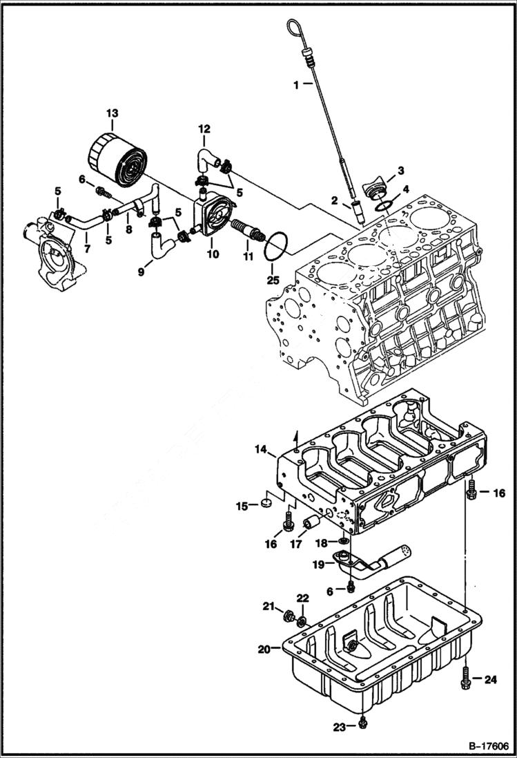 Схема запчастей Bobcat T-Series - OIL PAN (S/N 5231, 5230) (V3300 DI T Kubota) (Tier I) POWER UNIT