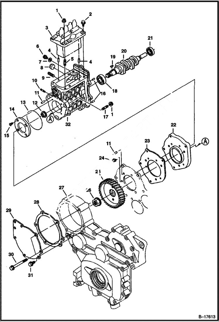 Схема запчастей Bobcat S-Series - FUEL INJECTION SYSTEM (S/N 5213, 5214, 5215, 5216) (V3300 DI T Kubota) (Tier I) POWER UNIT