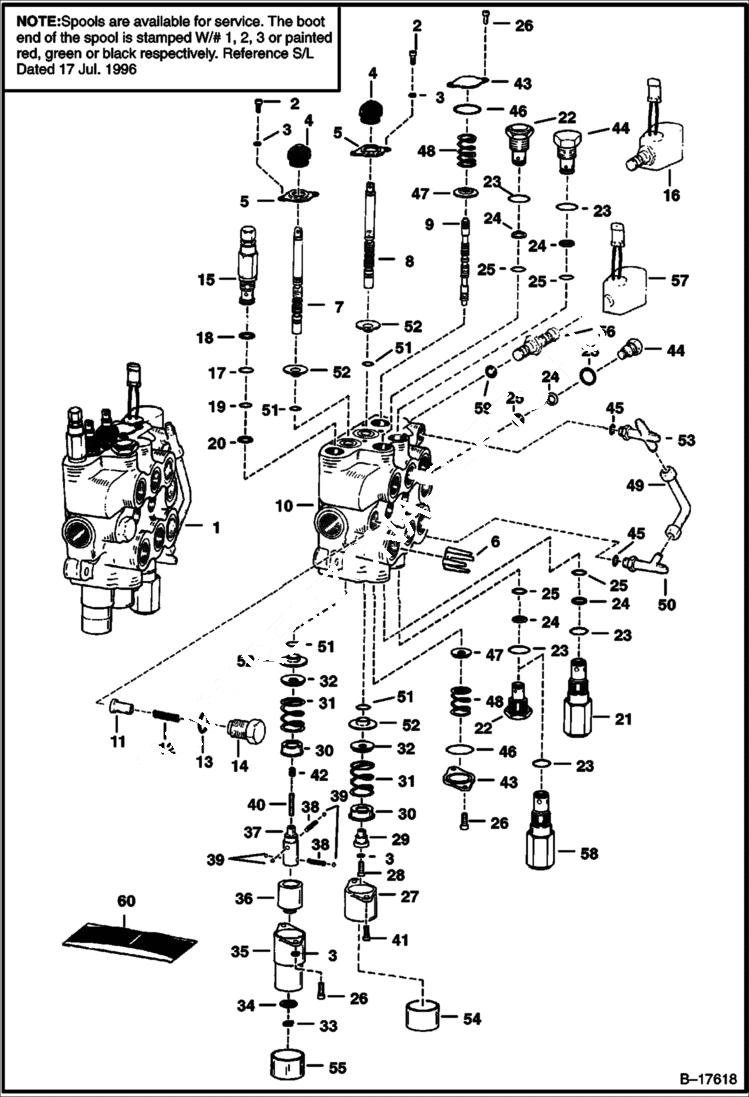 Схема запчастей Bobcat 700s - HYDRAULIC CONTROL VALVE (C - Series) HYDRAULIC SYSTEM