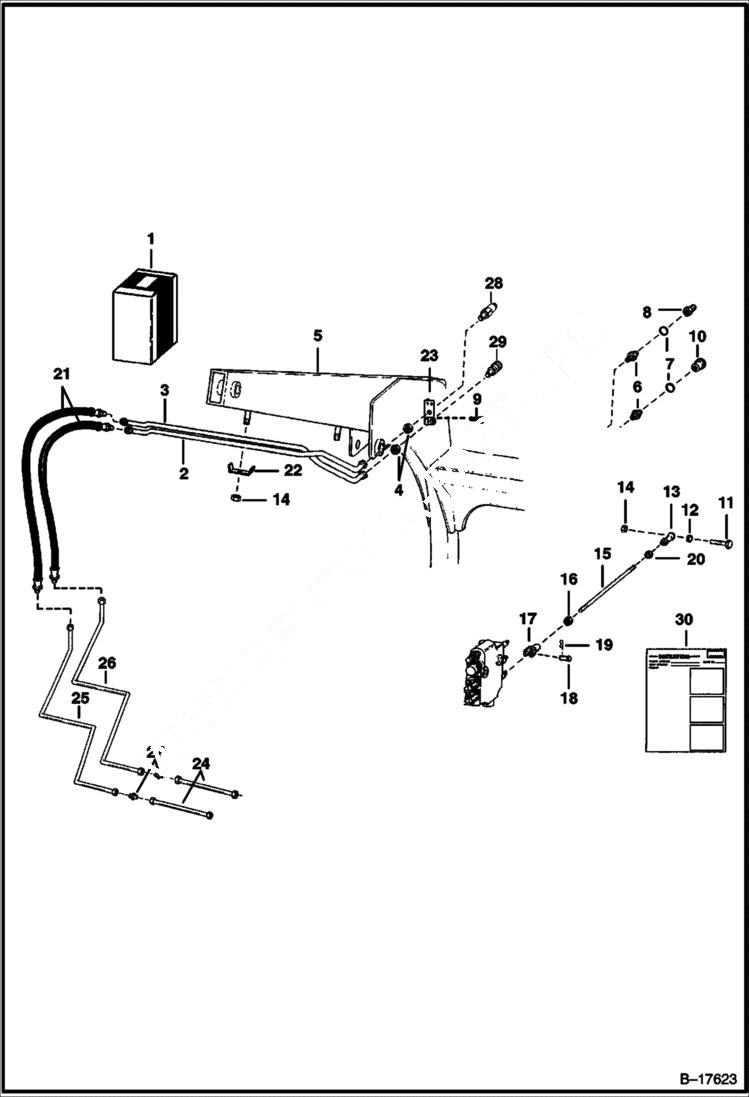 Схема запчастей Bobcat 500s - AUXILIARY HYDRAULICS KIT ACCESSORIES & OPTIONS