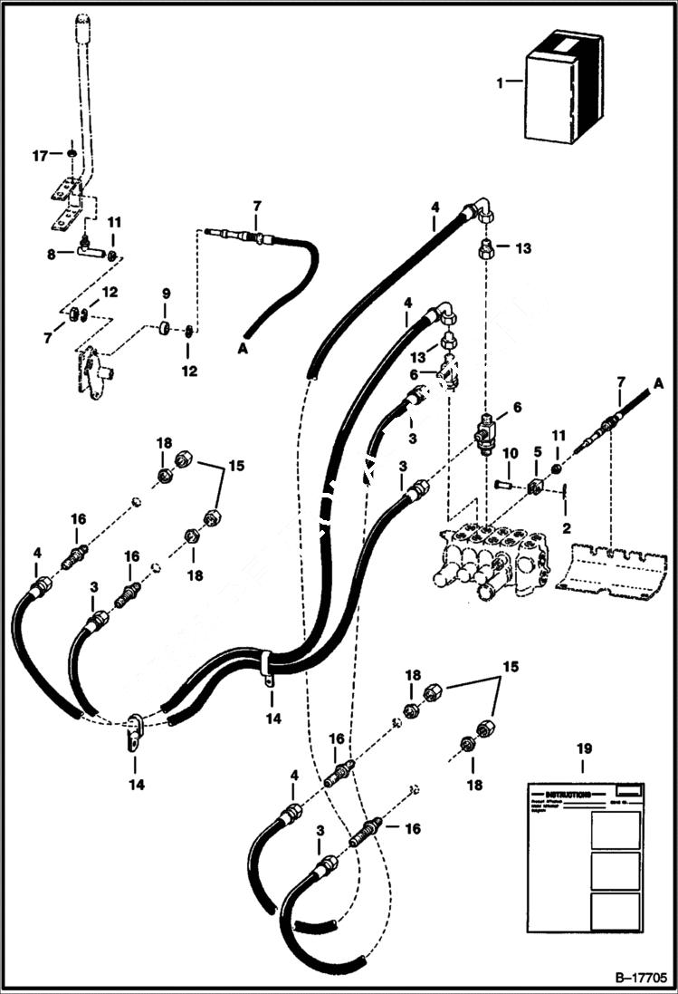 Схема запчастей Bobcat 900s - REAR AUXILIARY HYDRAULIC KIT ACCESSORIES & OPTIONS