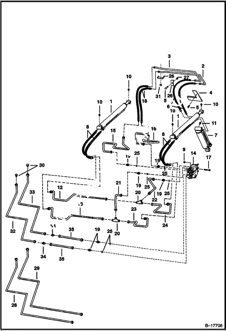 Схема запчастей Bobcat 500s - HYDRAULIC CIRCUITRY HYDRAULIC SYSTEM