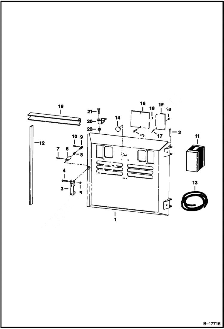 Схема запчастей Bobcat 500s - REAR DOOR MAIN FRAME