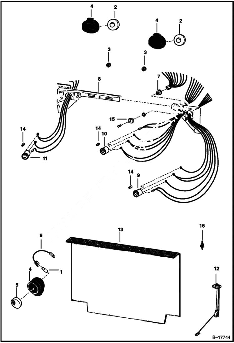 Схема запчастей Bobcat 500s - CAB OPTIONS (Standard) (S/N 11088 & Below) ACCESSORIES & OPTIONS