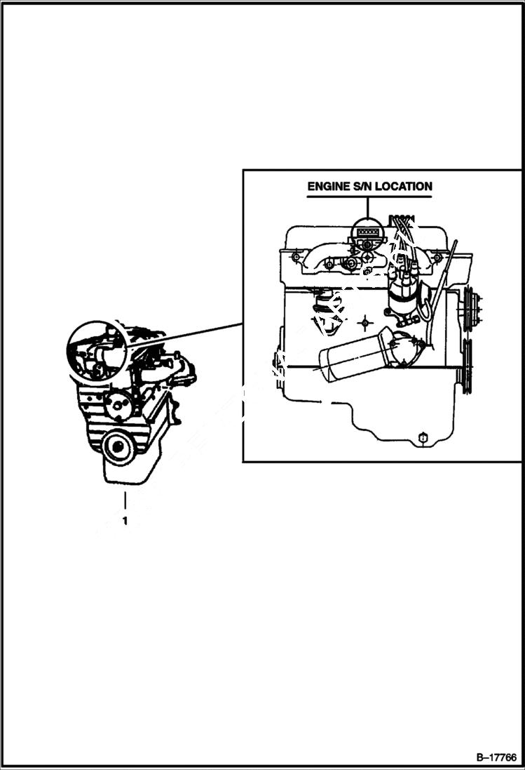 Схема запчастей Bobcat 500s - ENGINE (S/N 11999 & Below) POWER UNIT