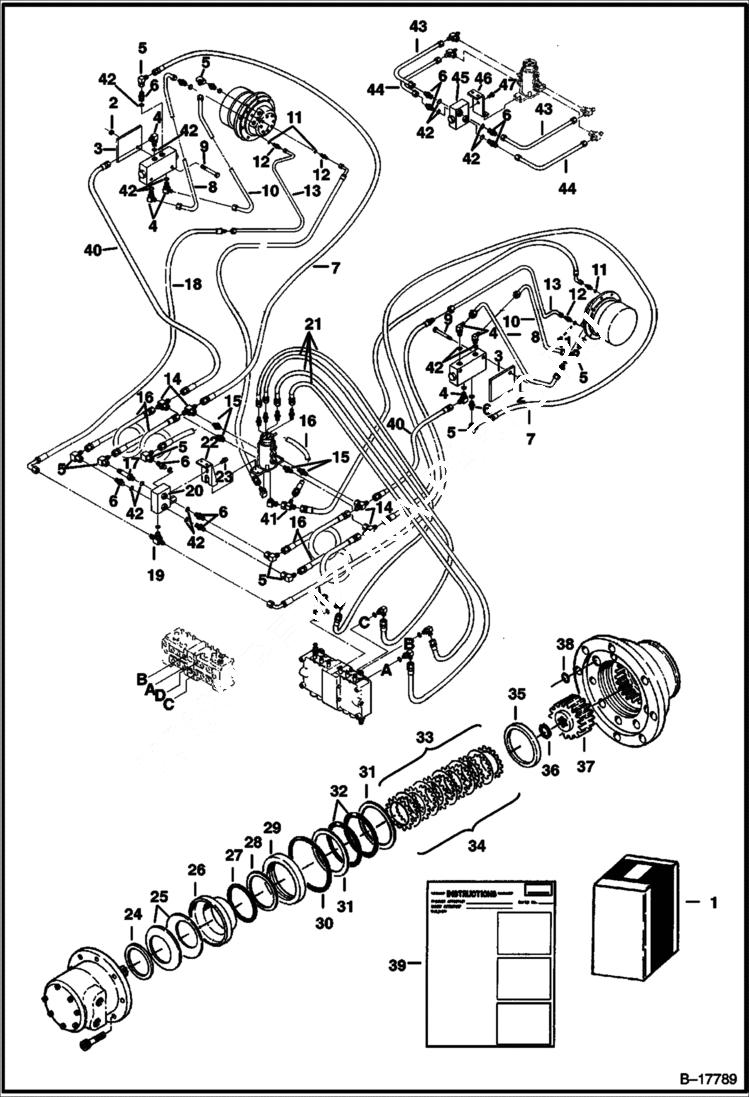 Схема запчастей Bobcat 220 - BRAKE KIT-FIELD INSTALLED (S/N 508212001-12285)) ACCESSORIES & OPTIONS