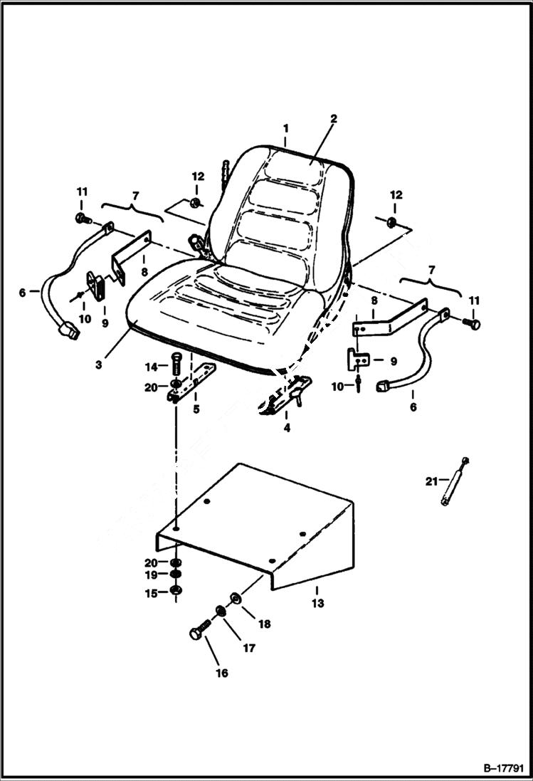 Схема запчастей Bobcat 225 - SEAT MAIN FRAME