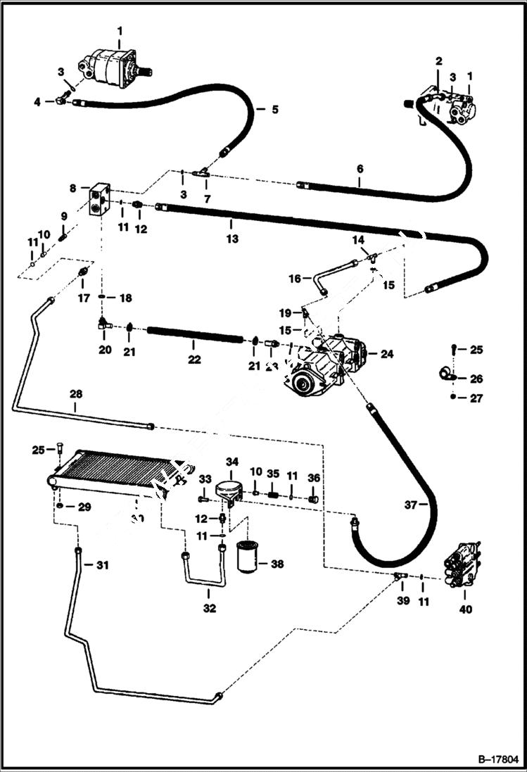 Схема запчастей Bobcat 500s - HYDROSTATIC CIRCUITRY HYDROSTATIC SYSTEM