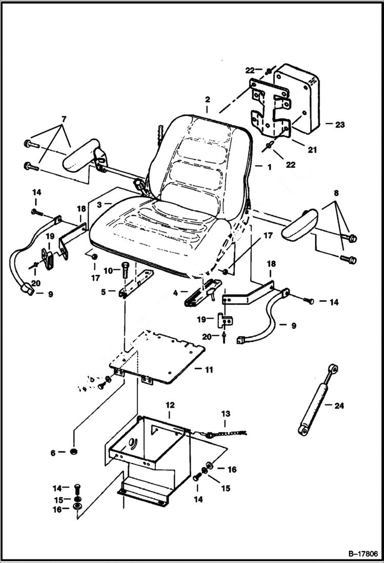 Схема запчастей Bobcat 220 - SEAT MAIN FRAME