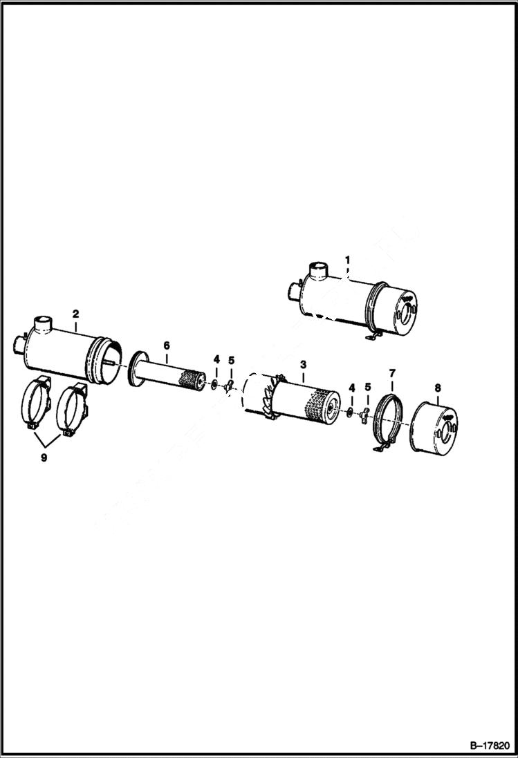 Схема запчастей Bobcat 700s - AIR CLEANER (Deutz 511) (S/N 13182 & Above) POWER UNIT