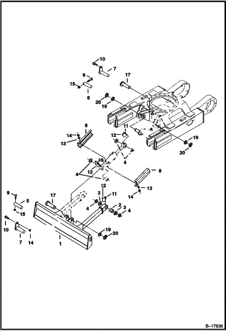 Схема запчастей Bobcat 220 - BLADE WORK EQUIPMENT
