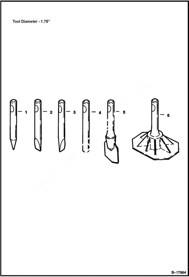 Схема запчастей Bobcat BREAKERS - BREAKER (Tools) (1250X) Экскаваторы