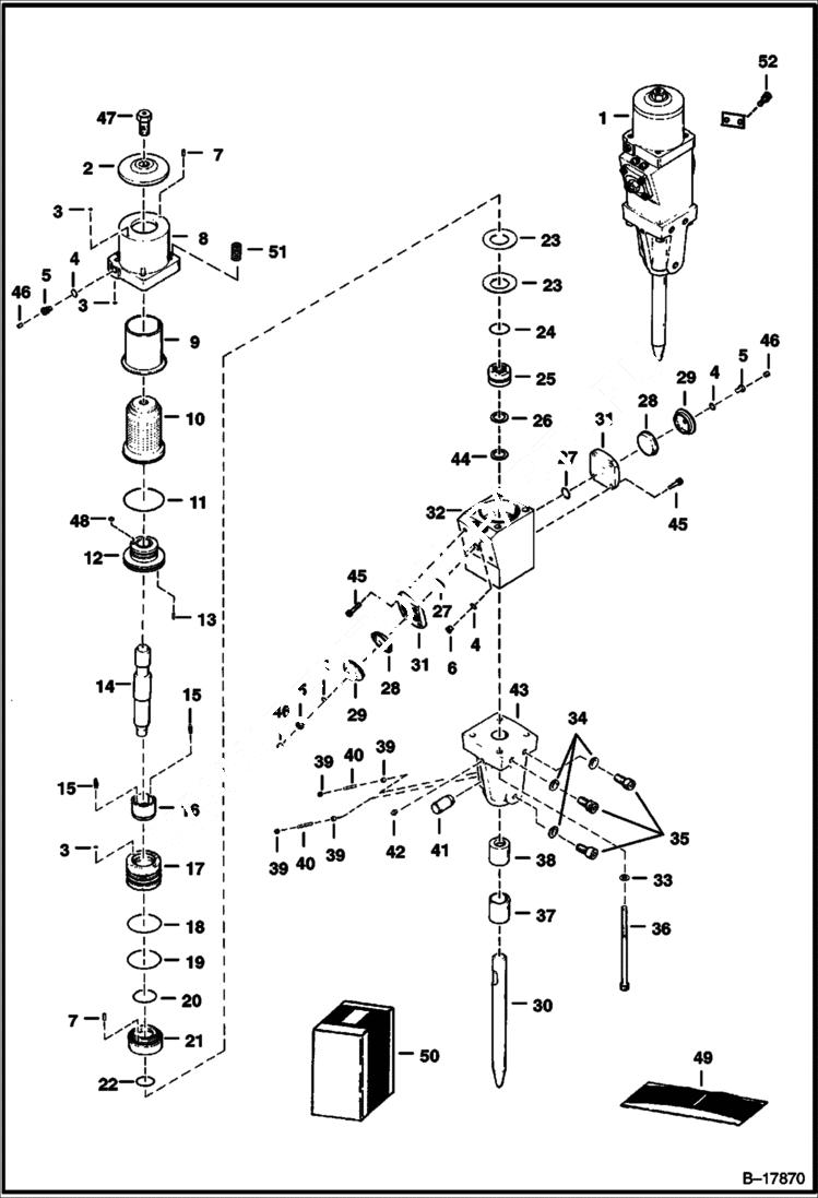 Схема запчастей Bobcat BREAKERS - BREAKER (2500) (Use on 225, 231, 325, 328, 331, 334) Экскаваторы