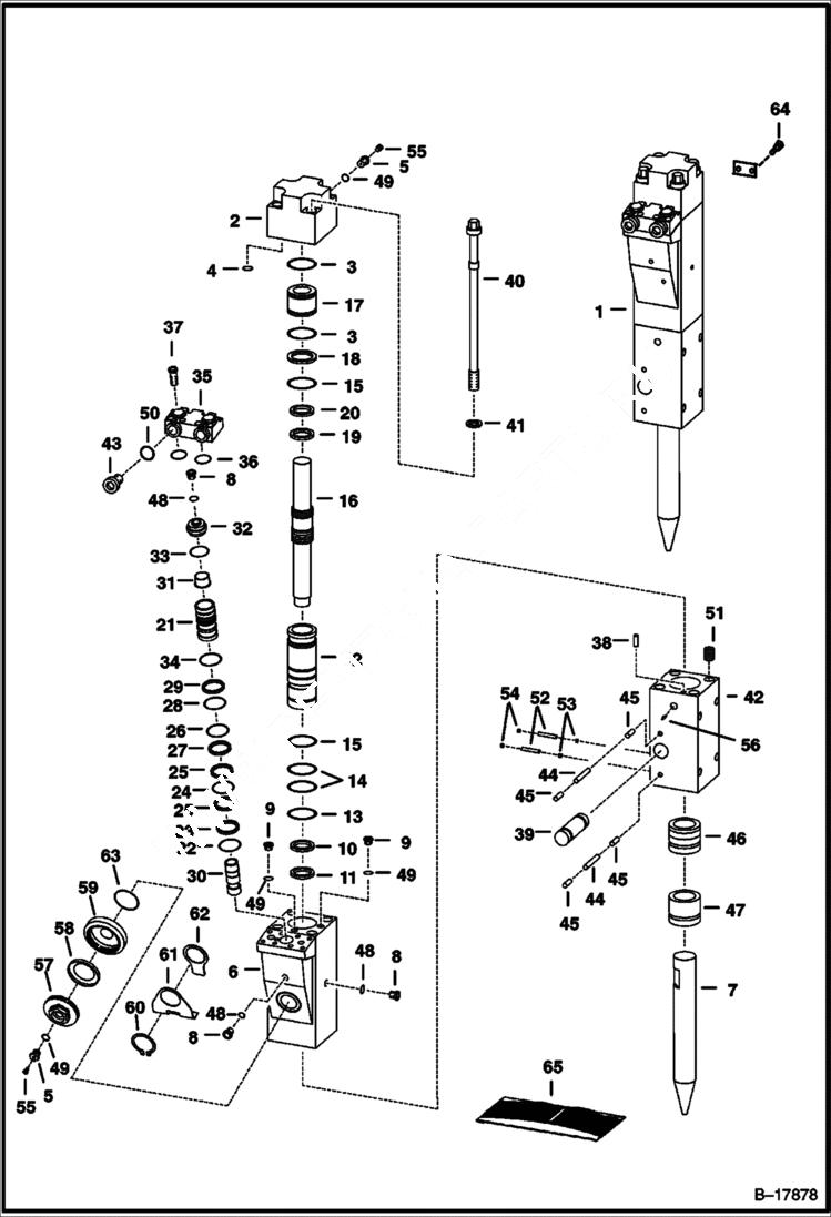 Схема запчастей Bobcat BREAKERS - BREAKER (Hydraulic Breaker) (3560) (3570) Loader