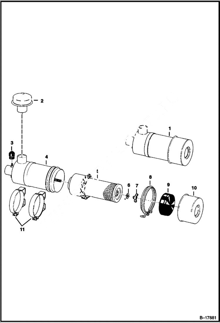 Схема запчастей Bobcat 700s - AIR CLEANER POWER UNIT