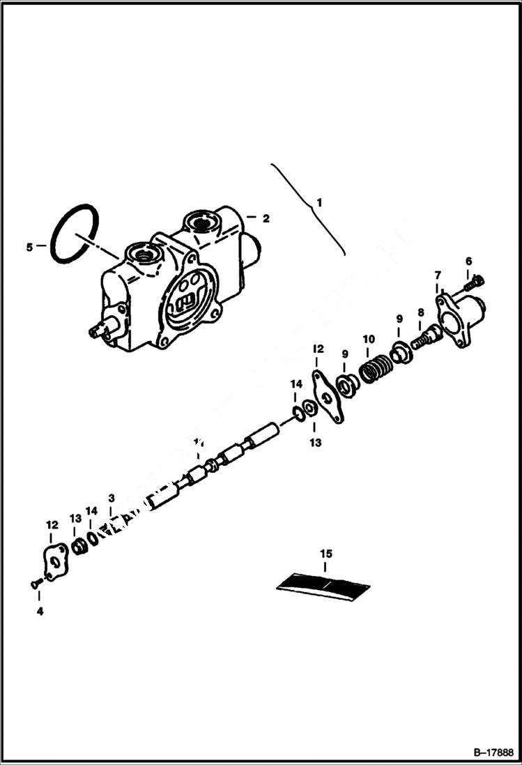 Схема запчастей Bobcat 220 - VALVE SECTION (L.H. Travel) HYDRAULIC SYSTEM