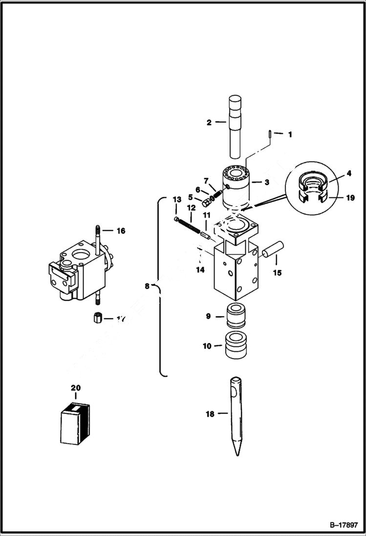Схема запчастей Bobcat BREAKERS - BREAKER (Lower Housing) (B700) Loader