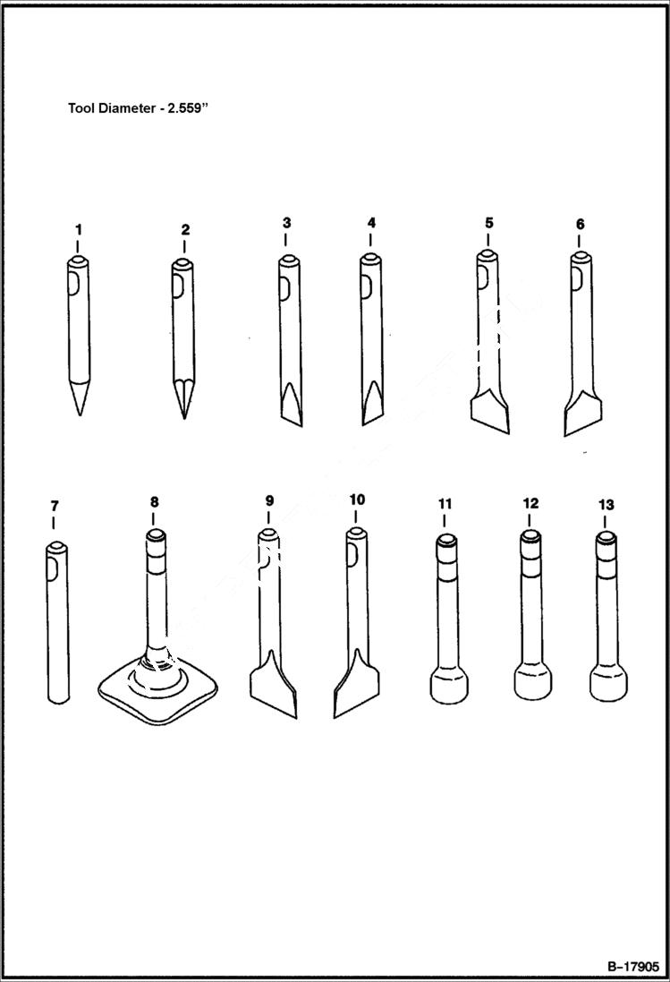 Схема запчастей Bobcat BREAKERS - BREAKER (Tools) (B850) (B950) Loader