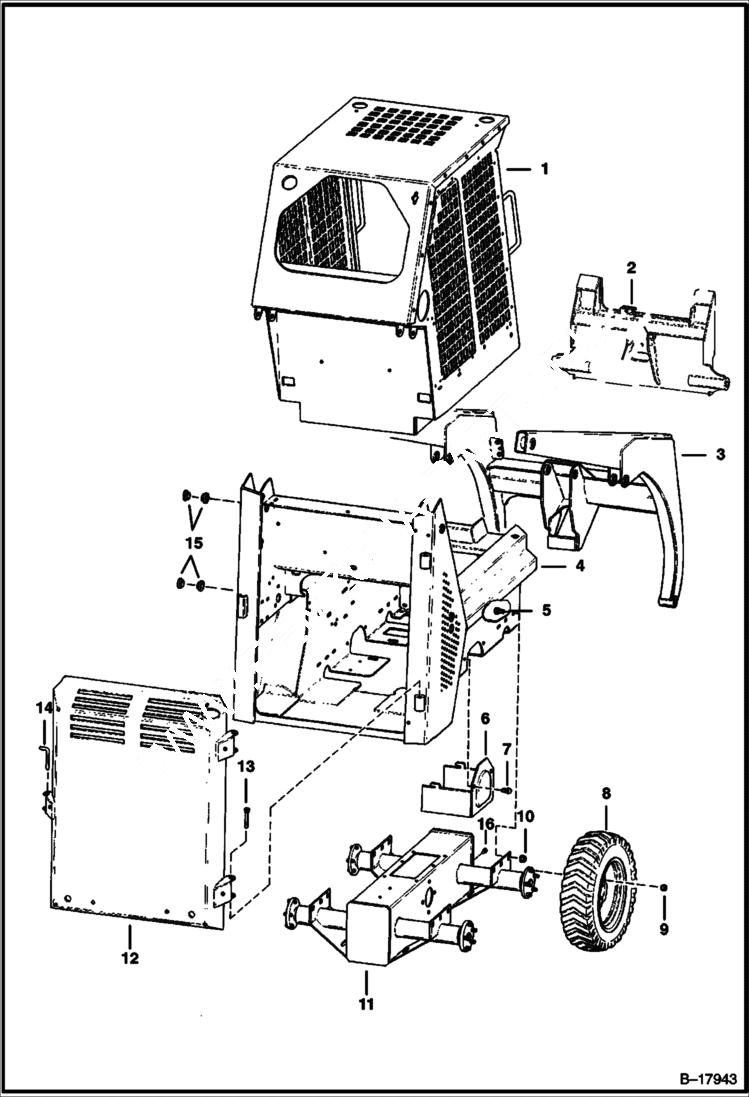 Схема запчастей Bobcat 400s - MAIN FRAME MAIN FRAME