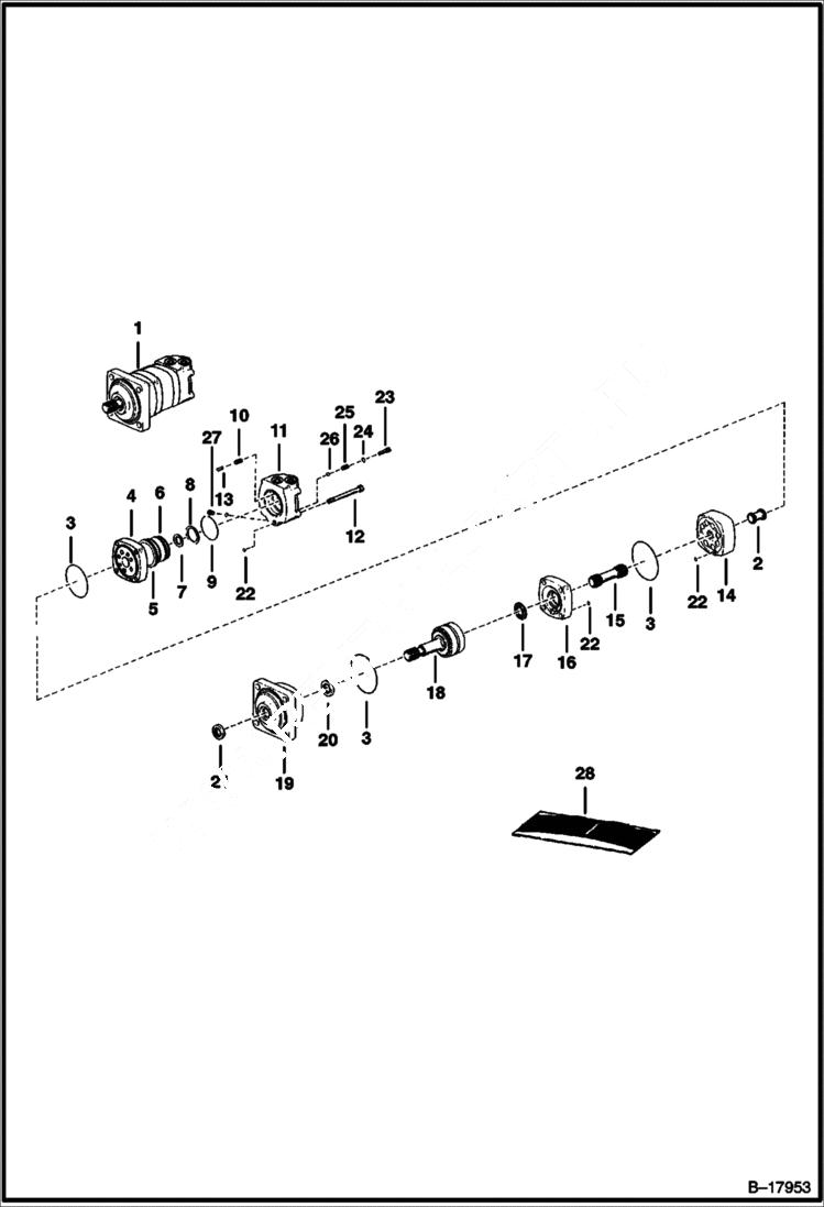 Схема запчастей Bobcat 400s - HYDROSTATIC MOTOR (105-1102-005) (S/N 13097 & Below) HYDROSTATIC SYSTEM