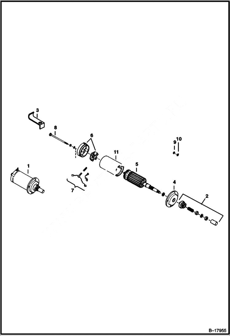 Схема запчастей Bobcat 400s - STARTER (Heavy Duty) ELECTRICAL SYSTEM