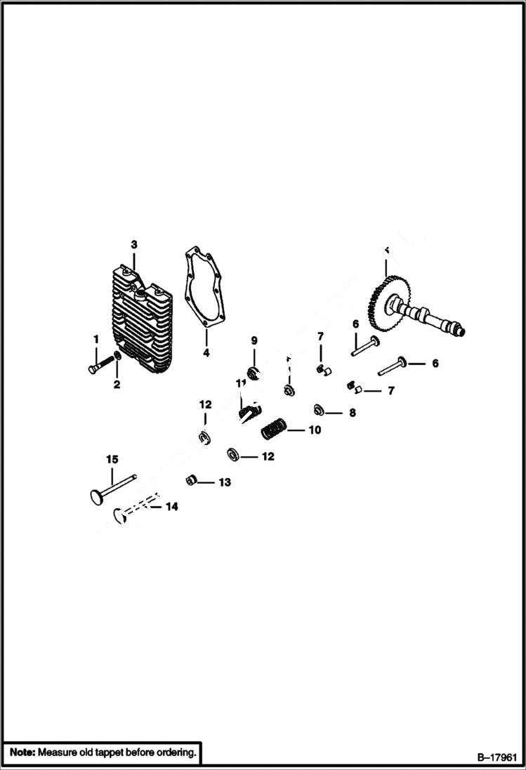 Схема запчастей Bobcat 400s - HEADS, VALVES & CAMSHAFT POWER UNIT