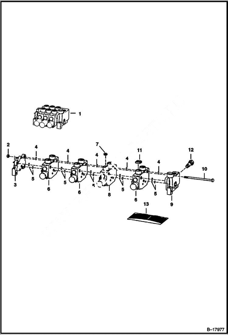 Схема запчастей Bobcat 700s - HYDRAULIC CONTROL VALVE (Gresen CS - S/N 12865 & Below) HYDRAULIC SYSTEM