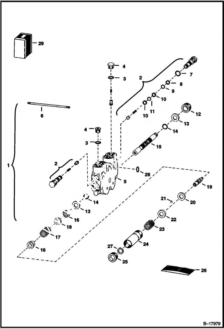Схема запчастей Bobcat 700s - AUXILIARY SECTION (Parker Hannifin) HYDRAULIC SYSTEM