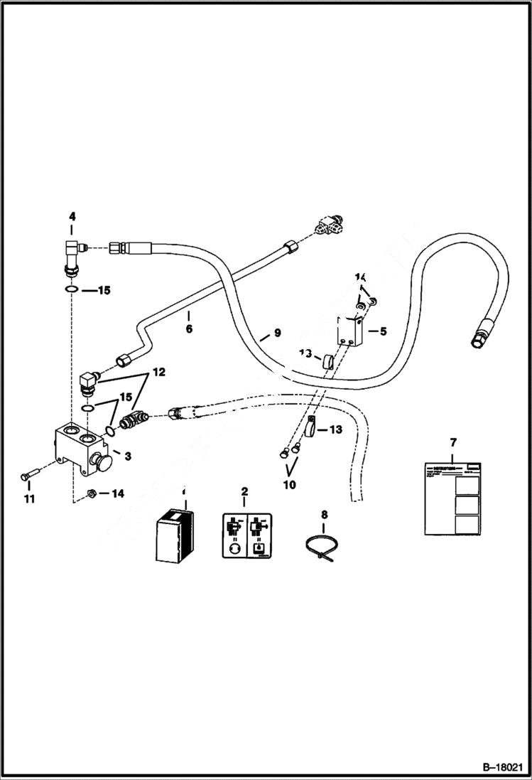 Схема запчастей Bobcat 331 - DIRECT-TO-TANK KIT (S/N 512918212 & Above, 517711001 & Above and 516711721 & Above) ACCESSORIES & OPTIONS