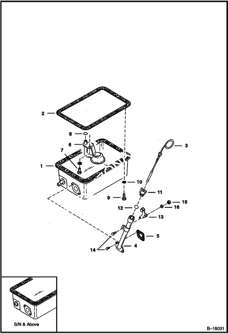 Схема запчастей Bobcat 400s - OIL PAN POWER UNIT