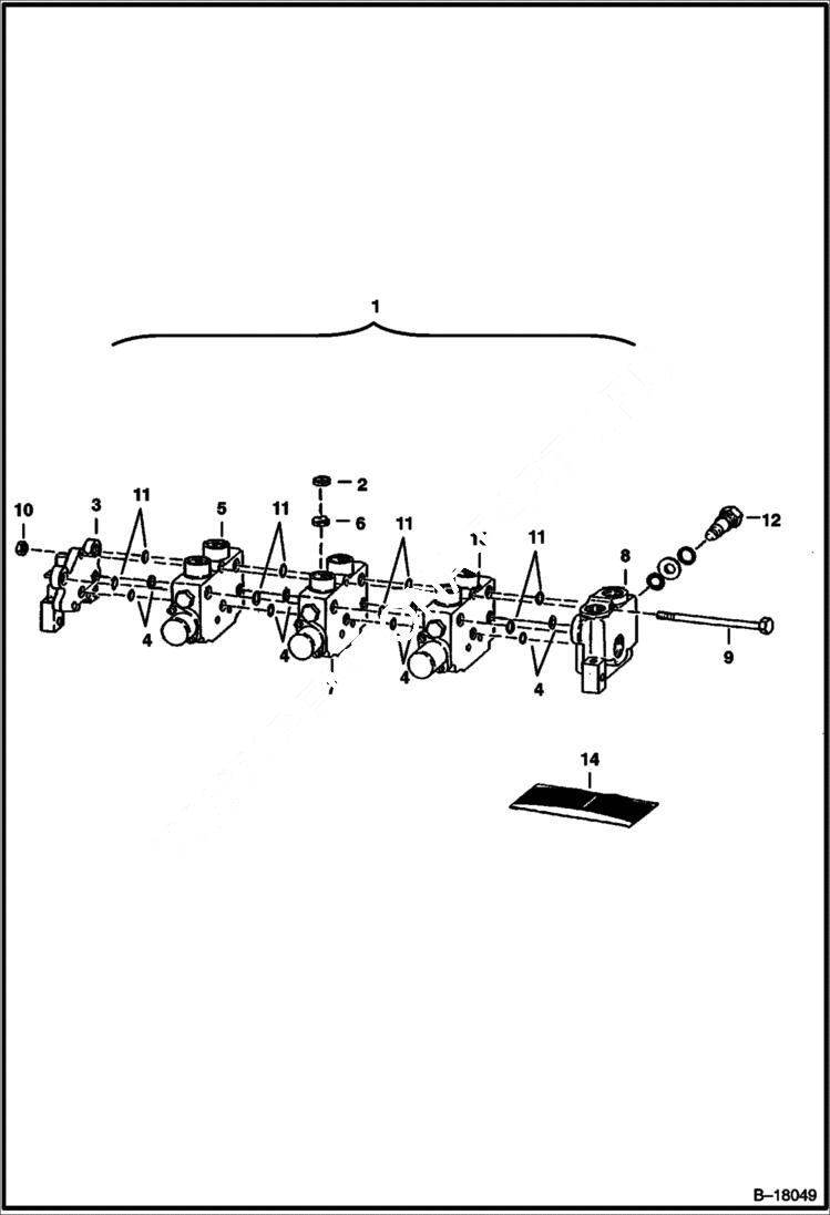 Схема запчастей Bobcat Articulated Loaders - HYDRAULIC CONTROL VALVE (Gresen V20) HYDRAULIC SYSTEM