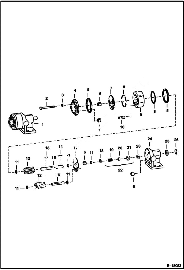 Схема запчастей Bobcat SWEEPER - SWEEPER (Brush Drive Motor) Loader