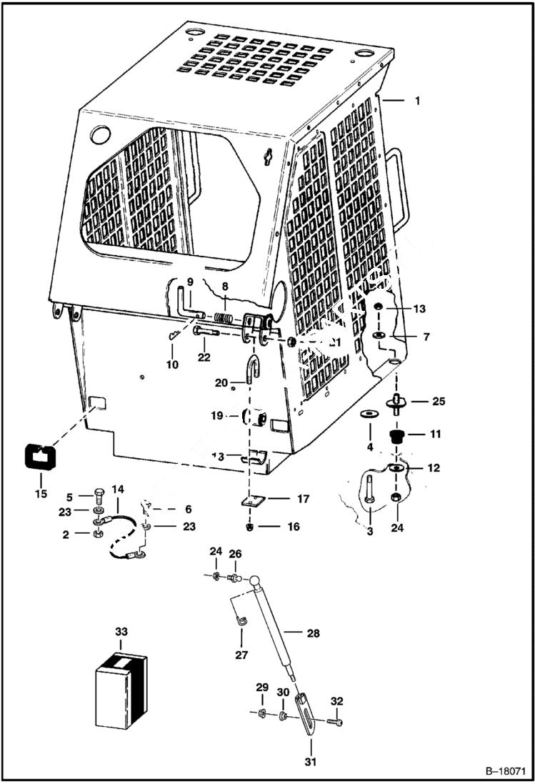 Схема запчастей Bobcat 400s - OPERATOR CAB MAIN FRAME