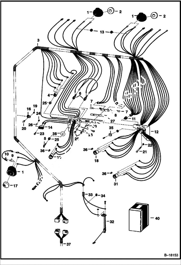 Схема запчастей Bobcat 700s - CAB ELECTRICAL CIRCUITRY (S/N 14085 thru 19999) ELECTRICAL SYSTEM