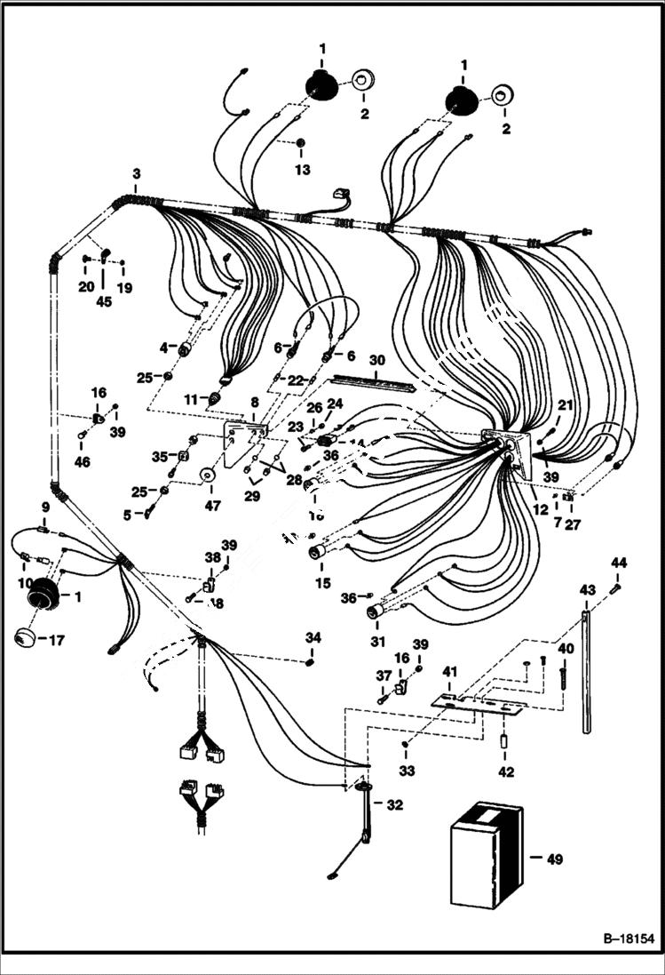 Схема запчастей Bobcat 600s - CAB ELECTRICAL SYSTEM (S/N 20847 & Above) ELECTRICAL SYSTEM