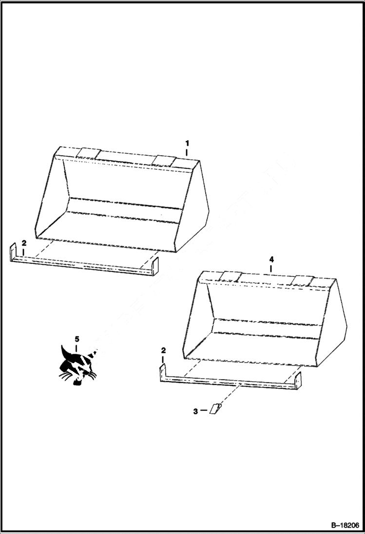 Схема запчастей Bobcat BUCKETS - BUCKETS 300 Series Loader