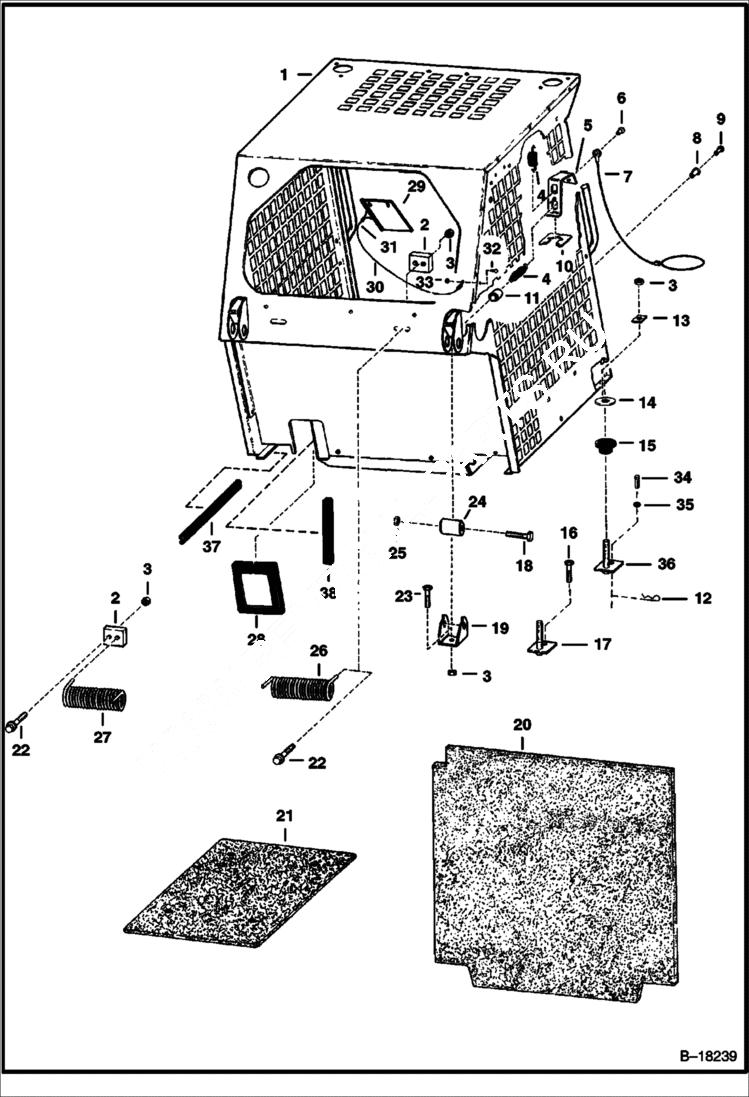 Схема запчастей Bobcat 800s - OPERATOR CAB MAIN FRAME