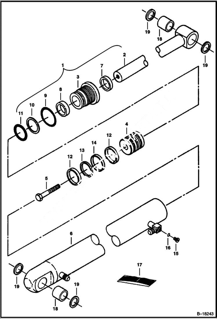 Схема запчастей Bobcat 225 - SWING CYLINDER (Bobcat) HYDRAULIC SYSTEM