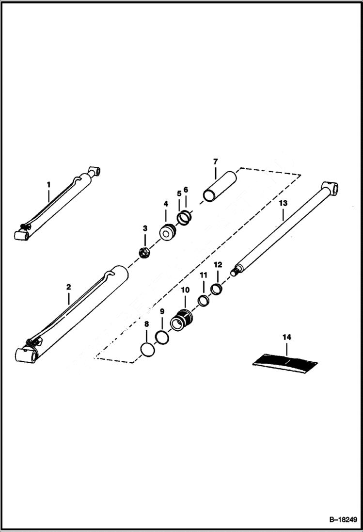 Схема запчастей Bobcat 800s - LIFT CYLINDER (W/Welded On Tube) HYDRAULIC SYSTEM