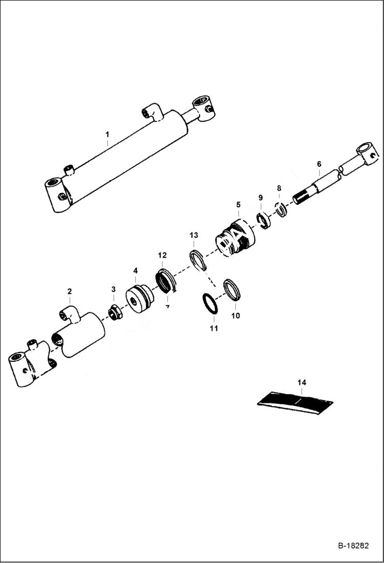 Схема запчастей Bobcat GRAPPLES - GRAPPLE CYLINDER - 444 & 500 Direct Mount W/1 Rod Loader