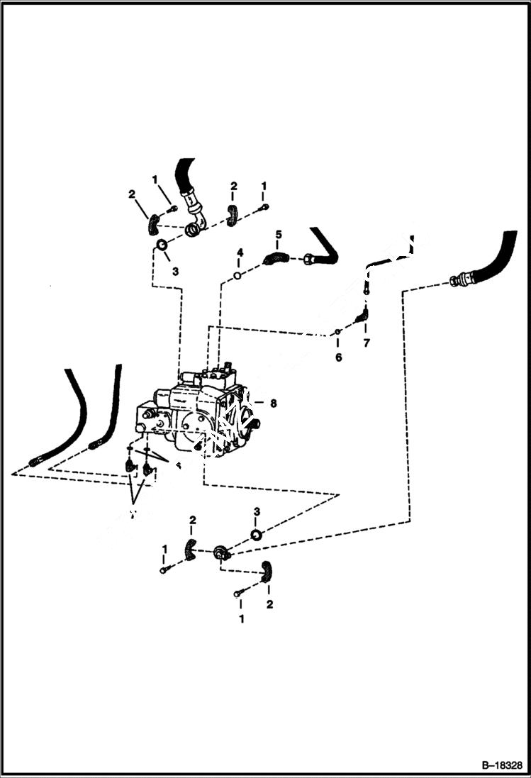 Схема запчастей Bobcat 900s - HYDROSTATIC MOTOR FITTINGS HYDROSTATIC SYSTEM